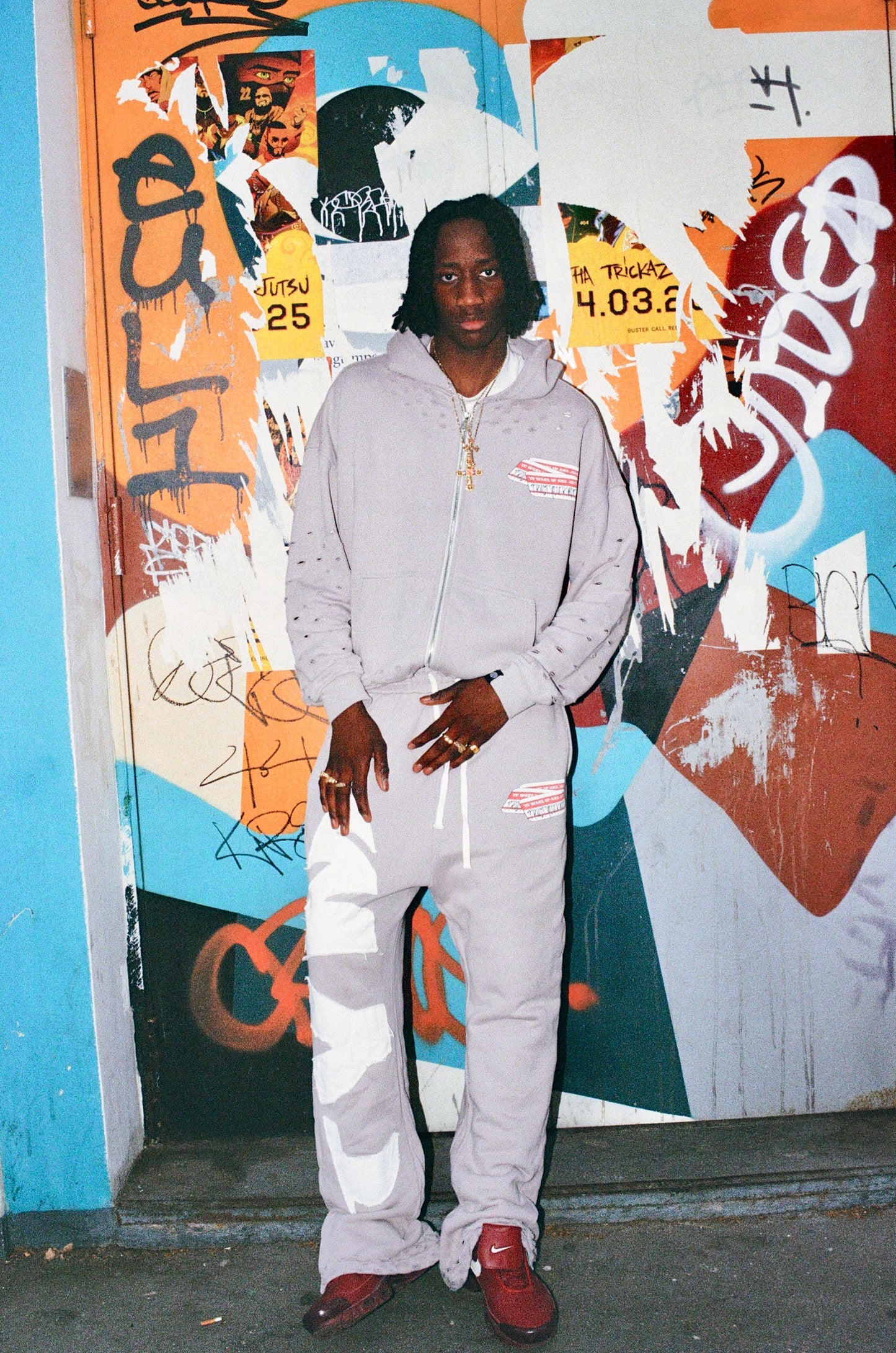 Grey Flare Pants " Yo Wake Up & Just Trust Your Mind " ( Pre - Order )