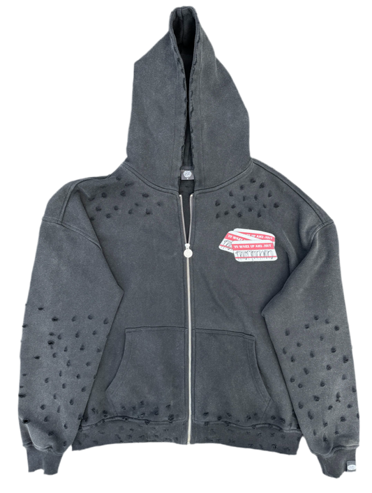 Black Zip Hoodie " Yo Wake Up & Just Trust Your Mind " ( Pre - Order )